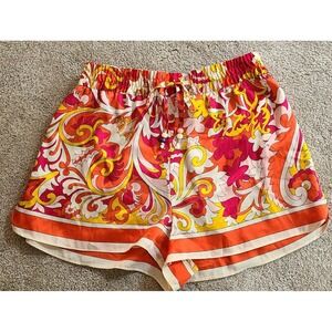 Zara Flowy Printed Shorts Women's M‎ Elasits Waistband